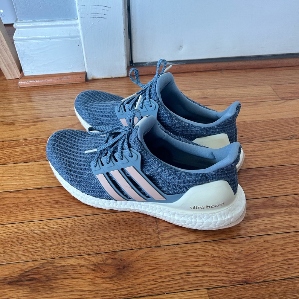 Adidas Ultraboost Navy and Blush Sneakers